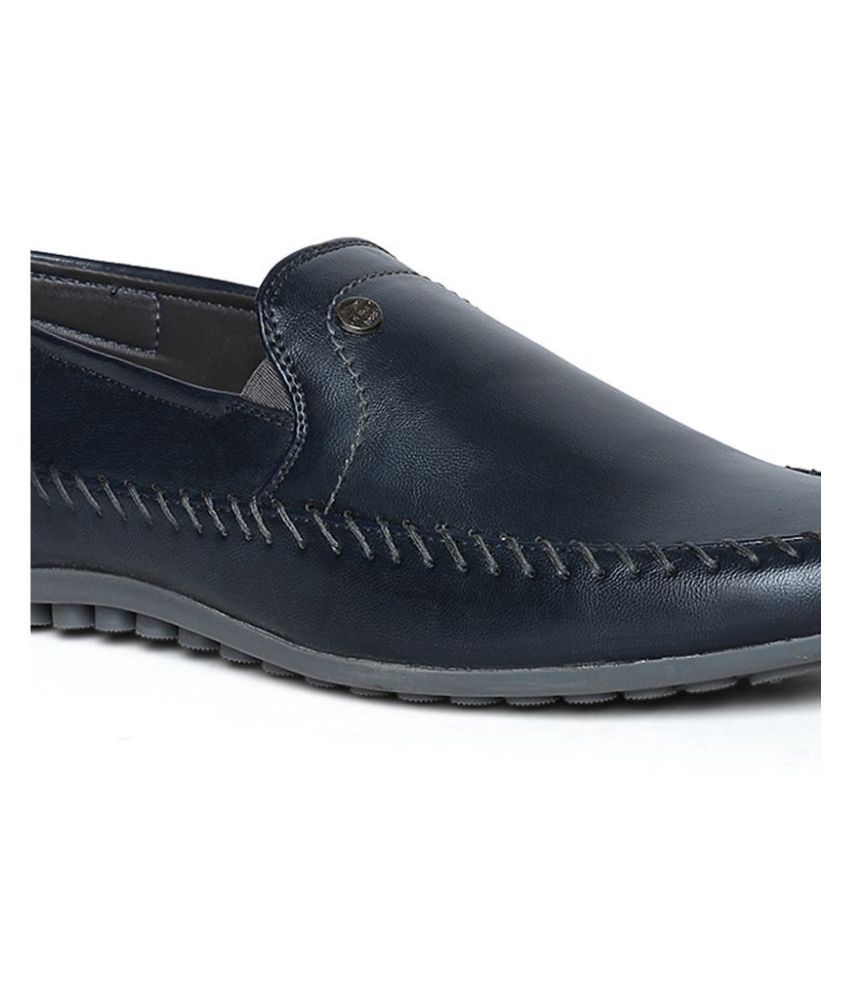 wide fit navy loafers