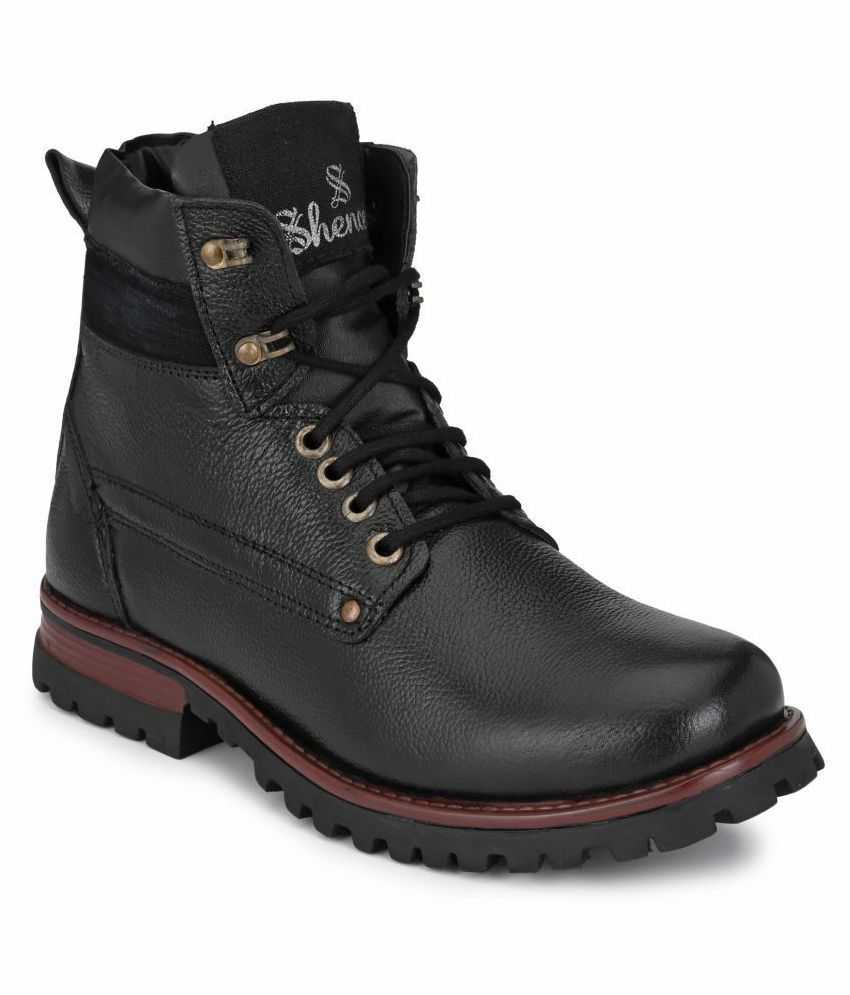     			SHENCES Black Casual Boot