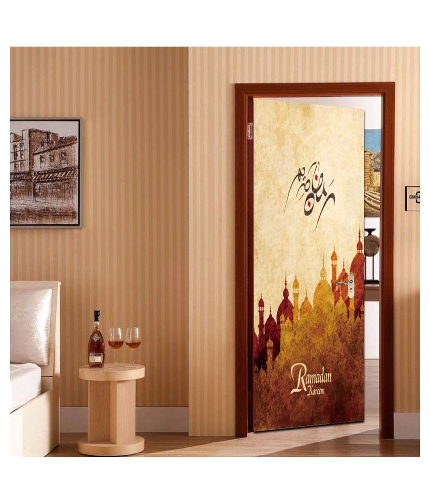 Muslim Diy Door Stickers Ramadan Pvc Wall Decal Arabic Home Decor