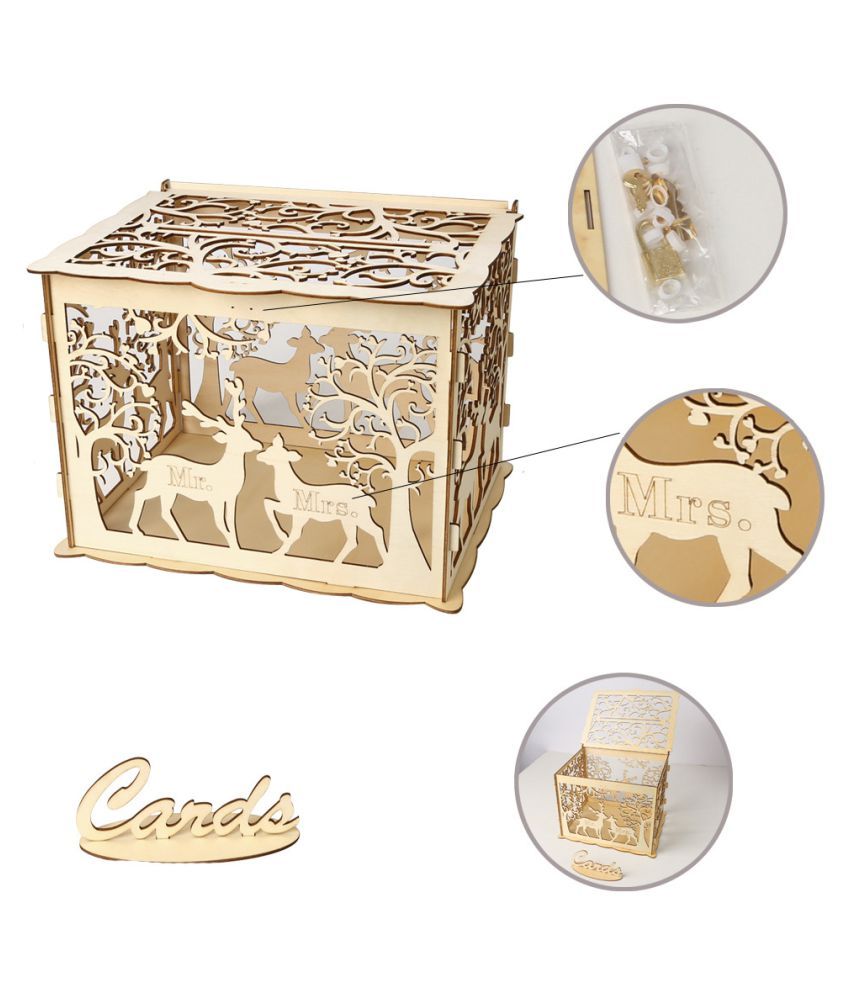 Wedding Card Box With Lock Diy Money Wooden Gift Boxes For Party