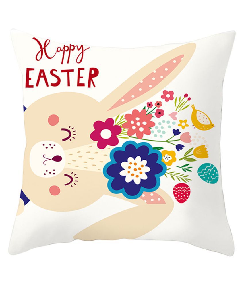 45CM Easter Rabbit Print Pillow Case Polyester Sofa Car Cushion Cover Home Decor
