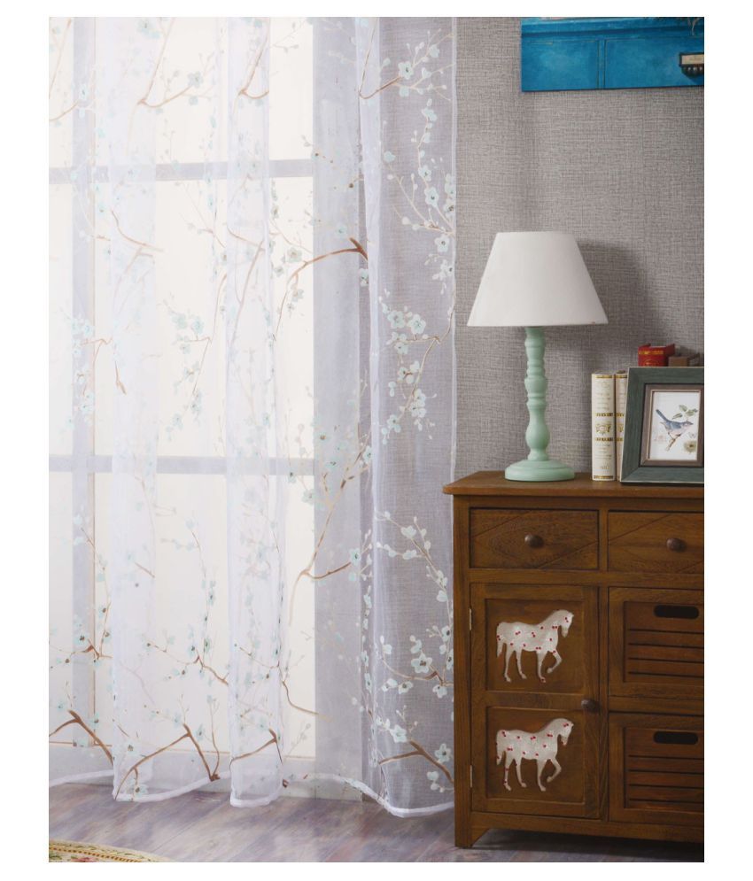 Plum Blossom Window Curtains Solid Color Window Treatment Panels
