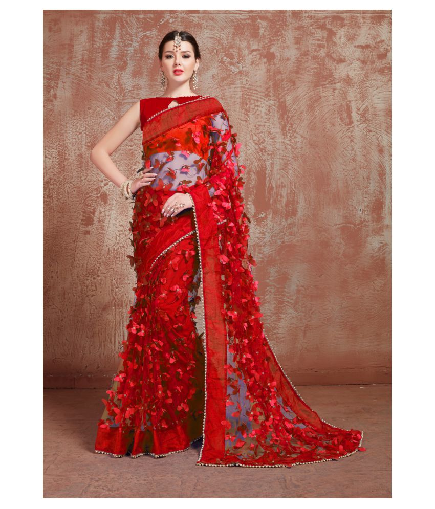 Download Darshita International Red Net Saree Buy Darshita International Red Net Saree Online At Low Price Snapdeal Com