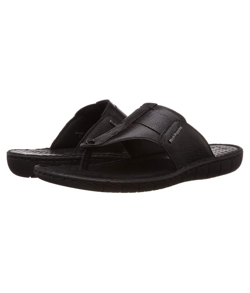Hush Puppies Black Synthetic Leather Sandals - Buy Hush Puppies Black ...