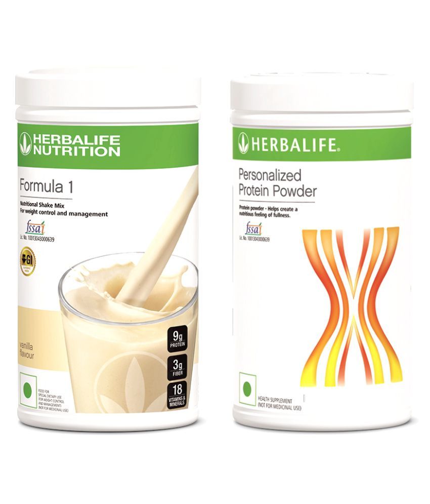     			Herbalife Personalized Protein Powder 400GM + Formula 1 Nutritional Shake for Weight Loss 500 gm Vanilla Pack of 2