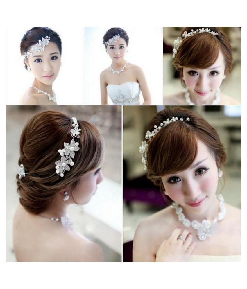 New Women Wedding Party Flower Rhinestone Headband Fashion Hair Accessories  Clip: Buy Online at Low Price in India - Snapdeal