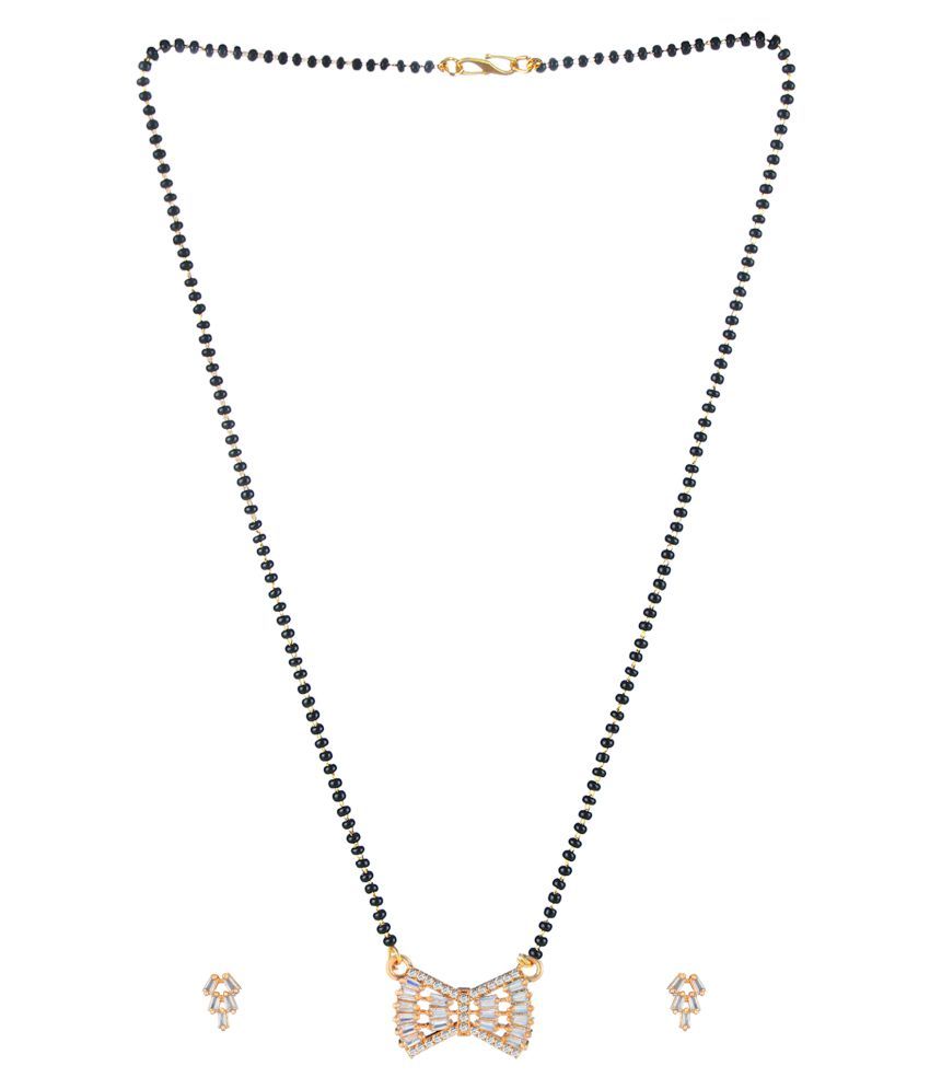 Darshini Designs Rose Gold plated mangalsutra combo for women with 18