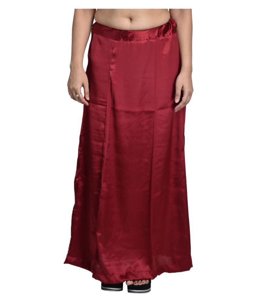     			DUI KONNA Maroon Satin Petticoat