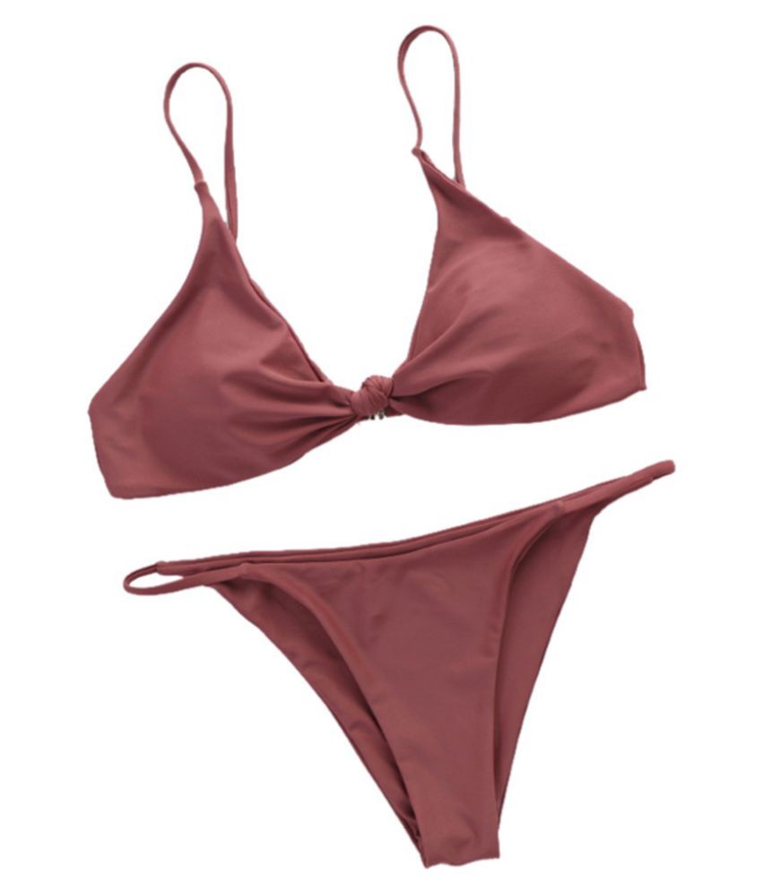 maroon two piece swimsuit