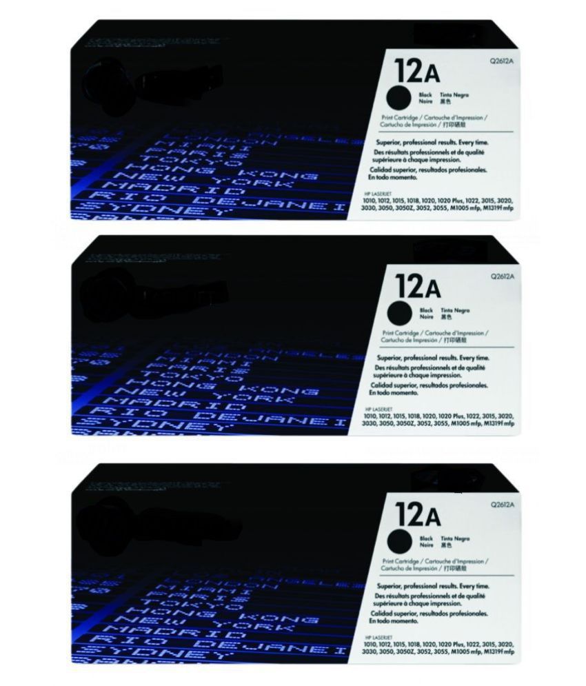 HV INFOTECH 12a CARTRIDGE Black Pack of 3 Toner for HP ...