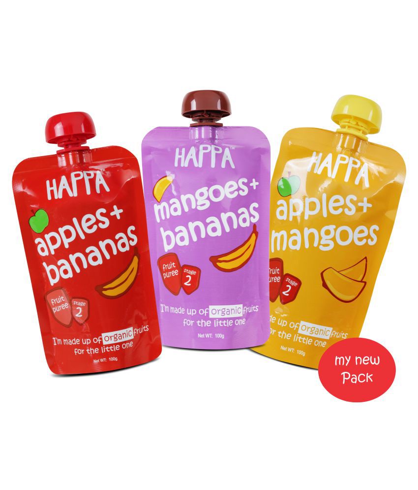 Happa Organic Baby Food Puree 300 gm Pack of 3