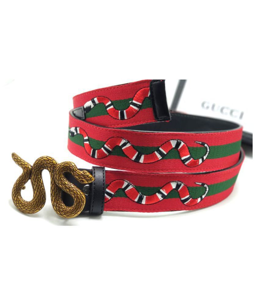 gucci snake belt red