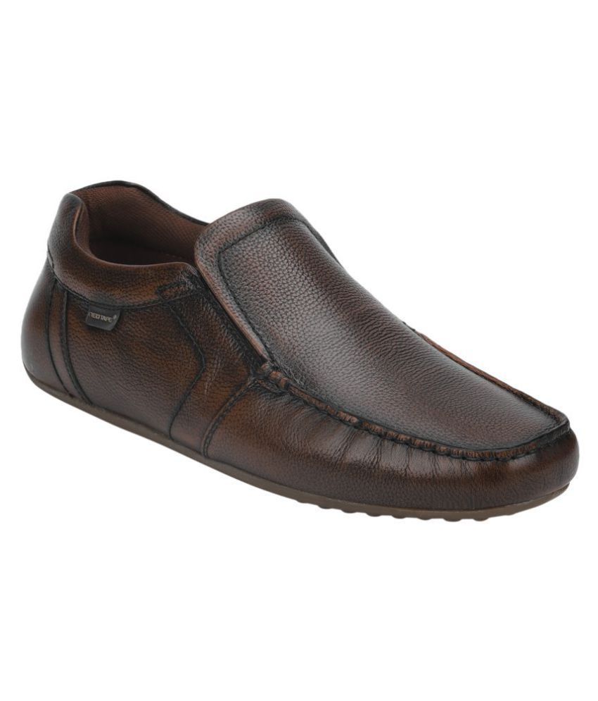 red tape genuine leather slip on shoes