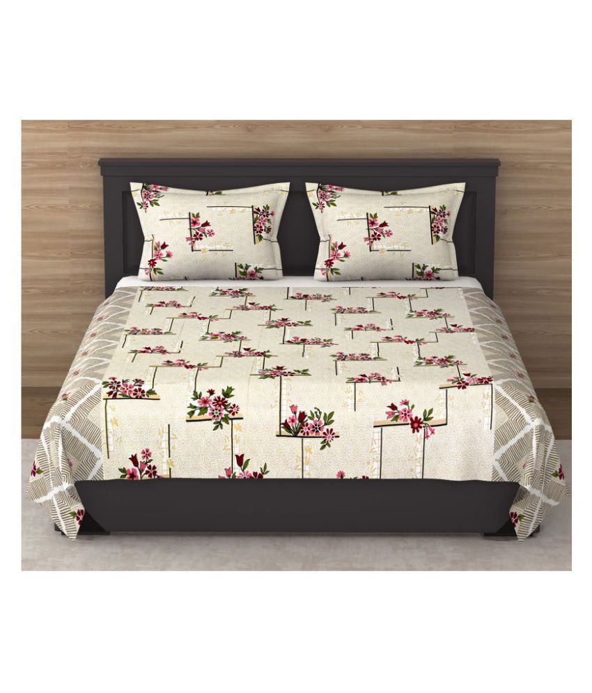Varde Cotton King Size Bed Sheet With 2 Pillow Covers Buy Varde