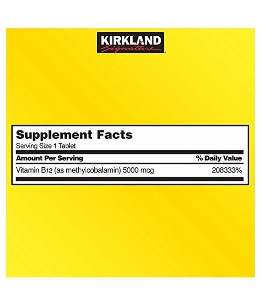 Kirkland Signature Sublingual B12 5000 mcg 300 no.s Multivitamins