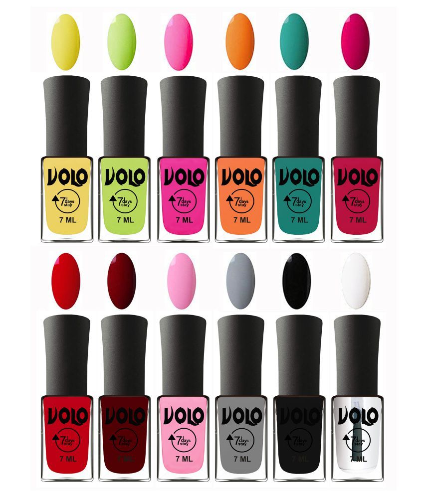     			VOLO No Chipping-No Fading Long Lasting Nail Polish Set Of 12 Multi Glossy 84 mL