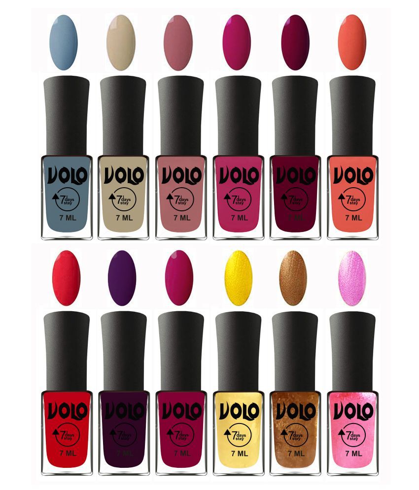     			VOLO No Chipping-No Fading Long Lasting Nail Polish Set Of 12 Multi Glossy 84 mL