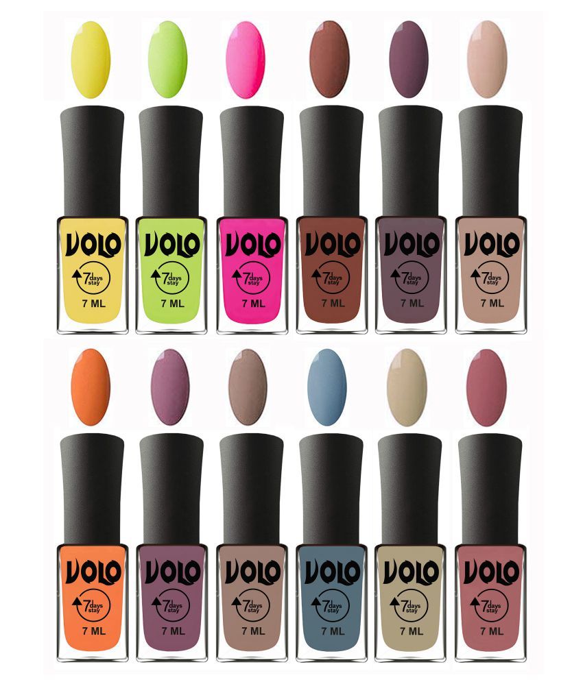     			VOLO No Chipping-No Fading Long Lasting Nail Polish Set Of 12 Multi Glossy 84 mL