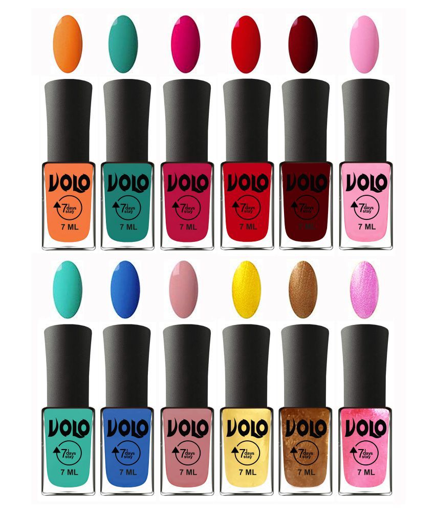     			VOLO No Chipping-No Fading Long Lasting Nail Polish Set Of 12 Multi Glossy 84 mL