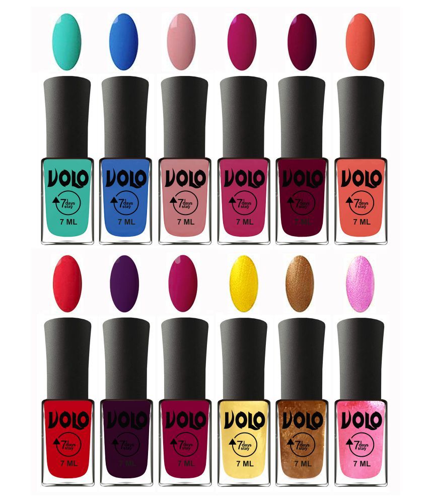     			VOLO No Chipping-No Fading Long Lasting Nail Polish Set Of 12 Multi Glossy 84 mL