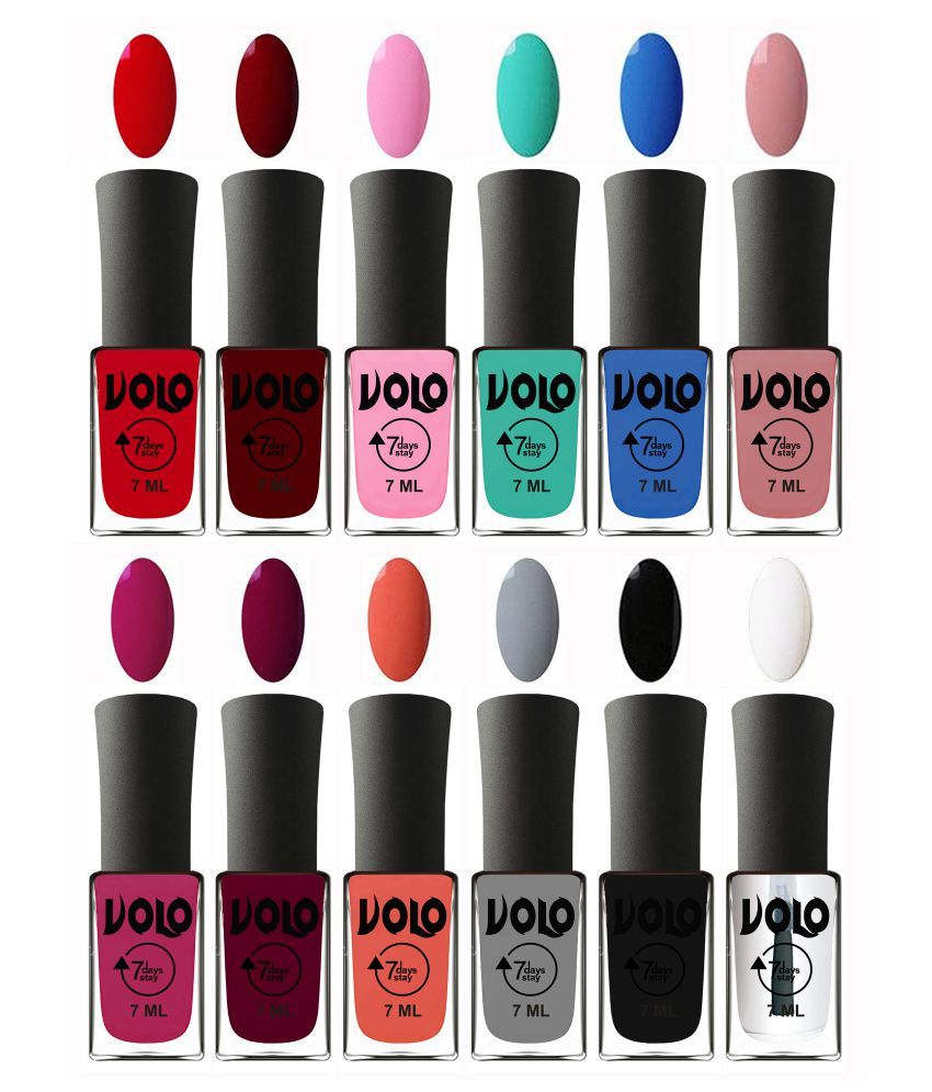     			VOLO No Chipping-No Fading Long Lasting Nail Polish Set Of 12 Multi Glossy 84 mL