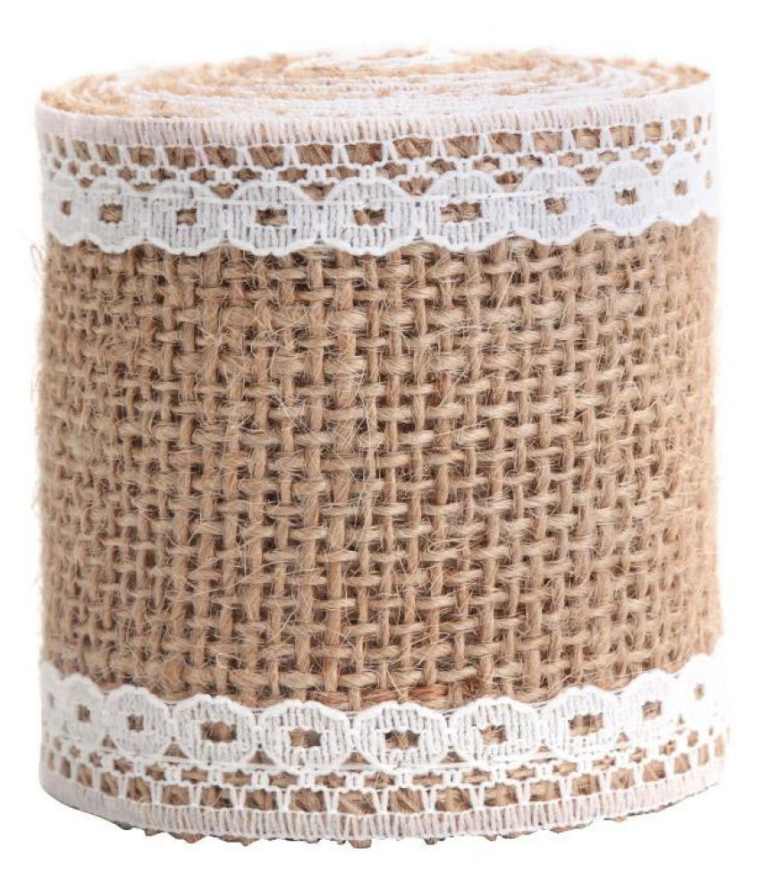 1 Roll Natural Vintage Jute Burlap Ribbon DIY Wedding Strap Party Home Decor