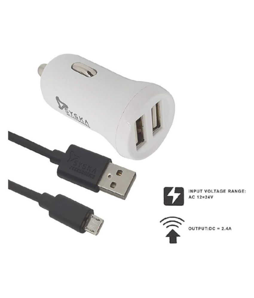 Syska Car Mobile Charger CR0102 White Buy Syska Car Mobile Charger