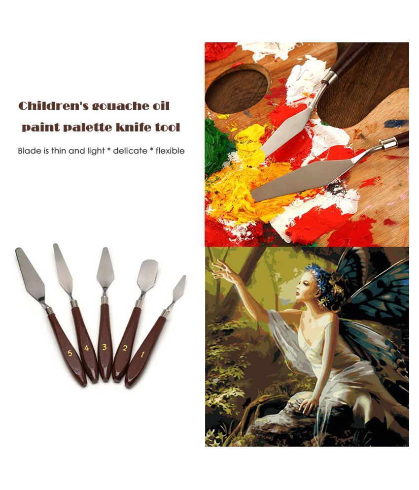 5pcs Palette Scraper Set Spatula Knives For Artist Oil Painting