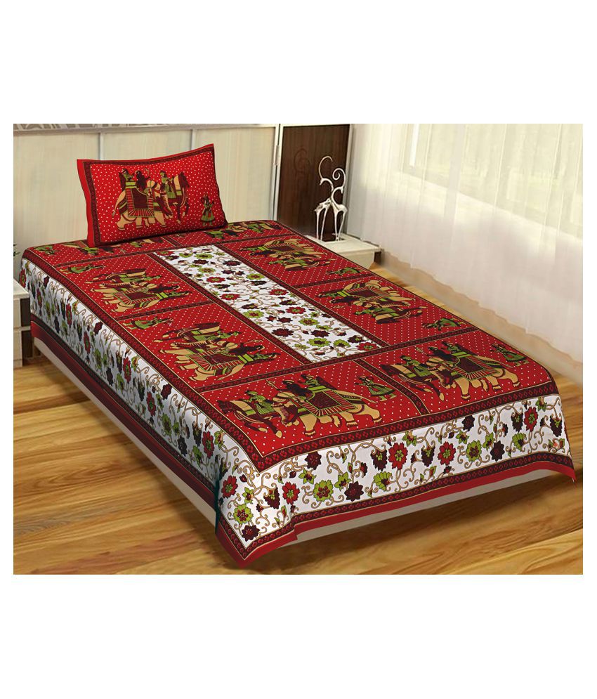     			Rangun Cotton Single Bedsheet with 1 Pillow Cover