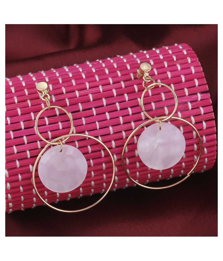     			Silver Shine Alluring Golden Grey Earrings for Women.