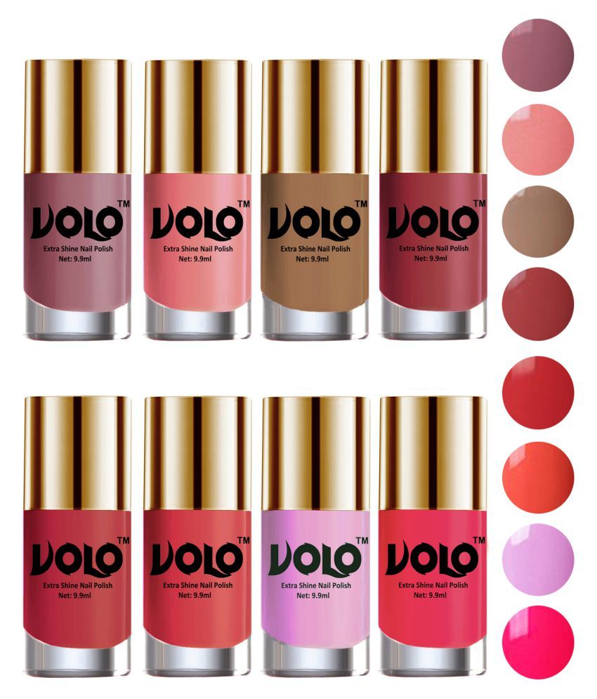     			VOLO High-Shine Long Lasting Non Toxic Nail Polish Professional Multi Glossy Pack of 8 79 mL