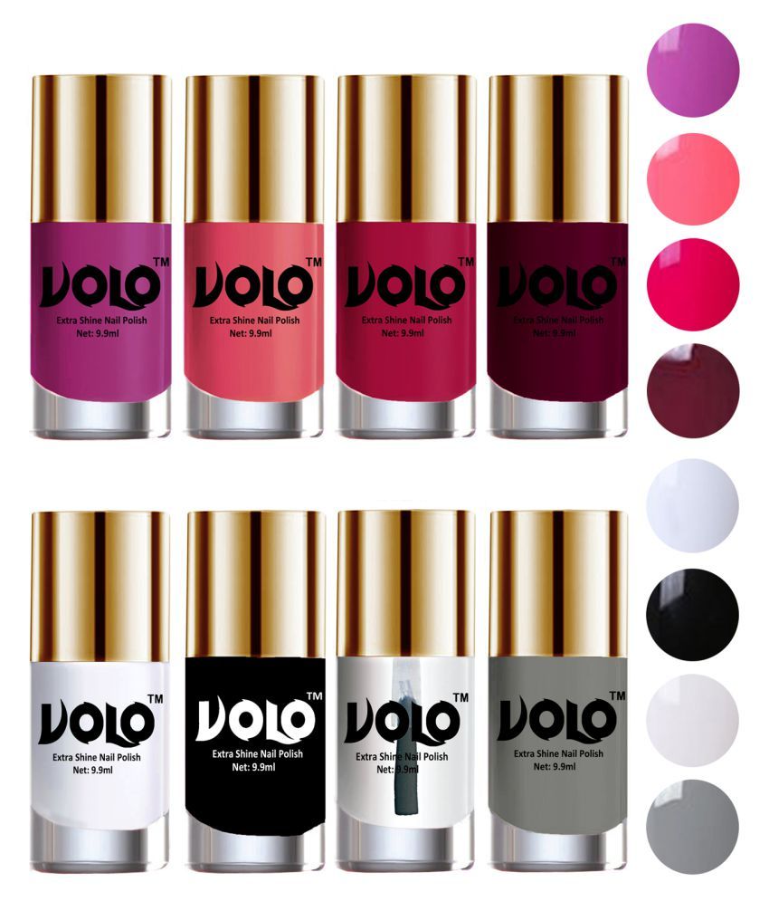     			VOLO High-Shine Long Lasting Non Toxic Nail Polish Professional Multi Glossy Pack of 8 79 mL