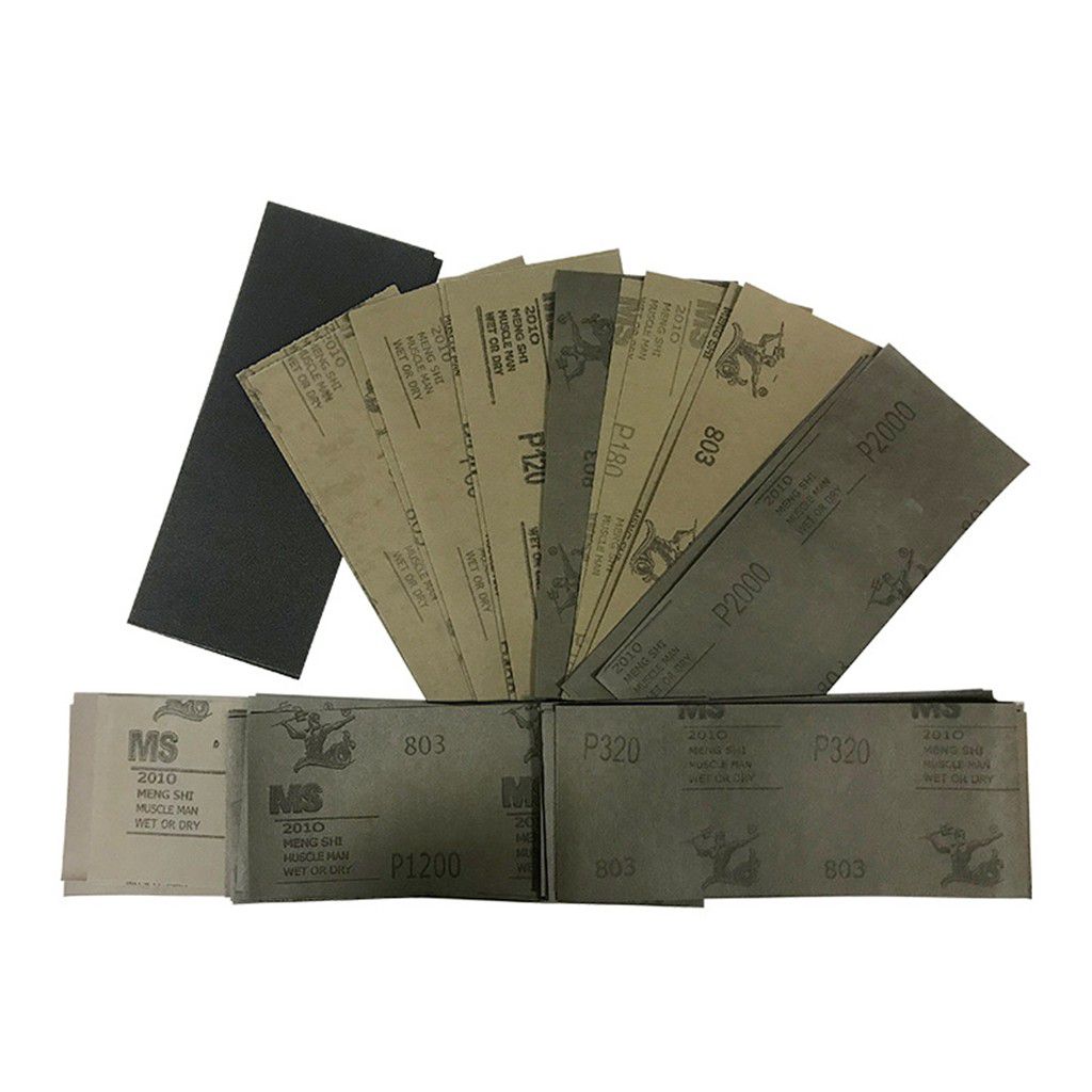 24 Sheets Used for Furniture Abrasive Dry and Wet Waterproof Sandpaper Hobbies and Home Decoration of Various Sizes 120 to 3000 Kinds of Grit Sandpaper 9 Inches by 3.6 Inches 