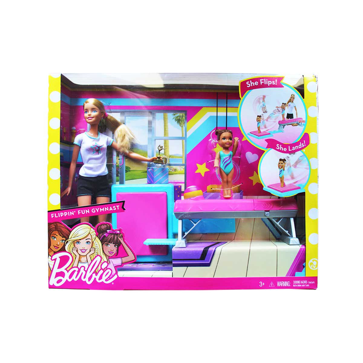 barbie flippin fun gymnastics set