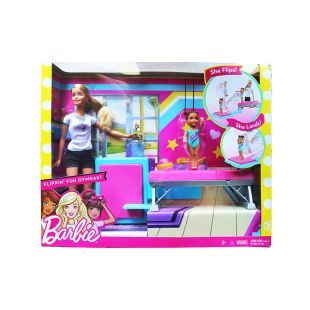 barbie flippin fun gymnastics set