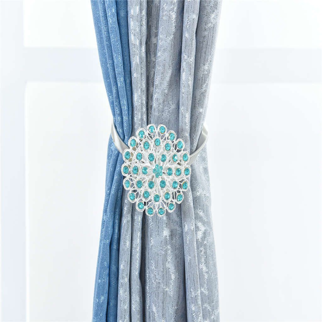 Magnetic Crystal Curtain Blossom Clips With Stretchy Wire Rope