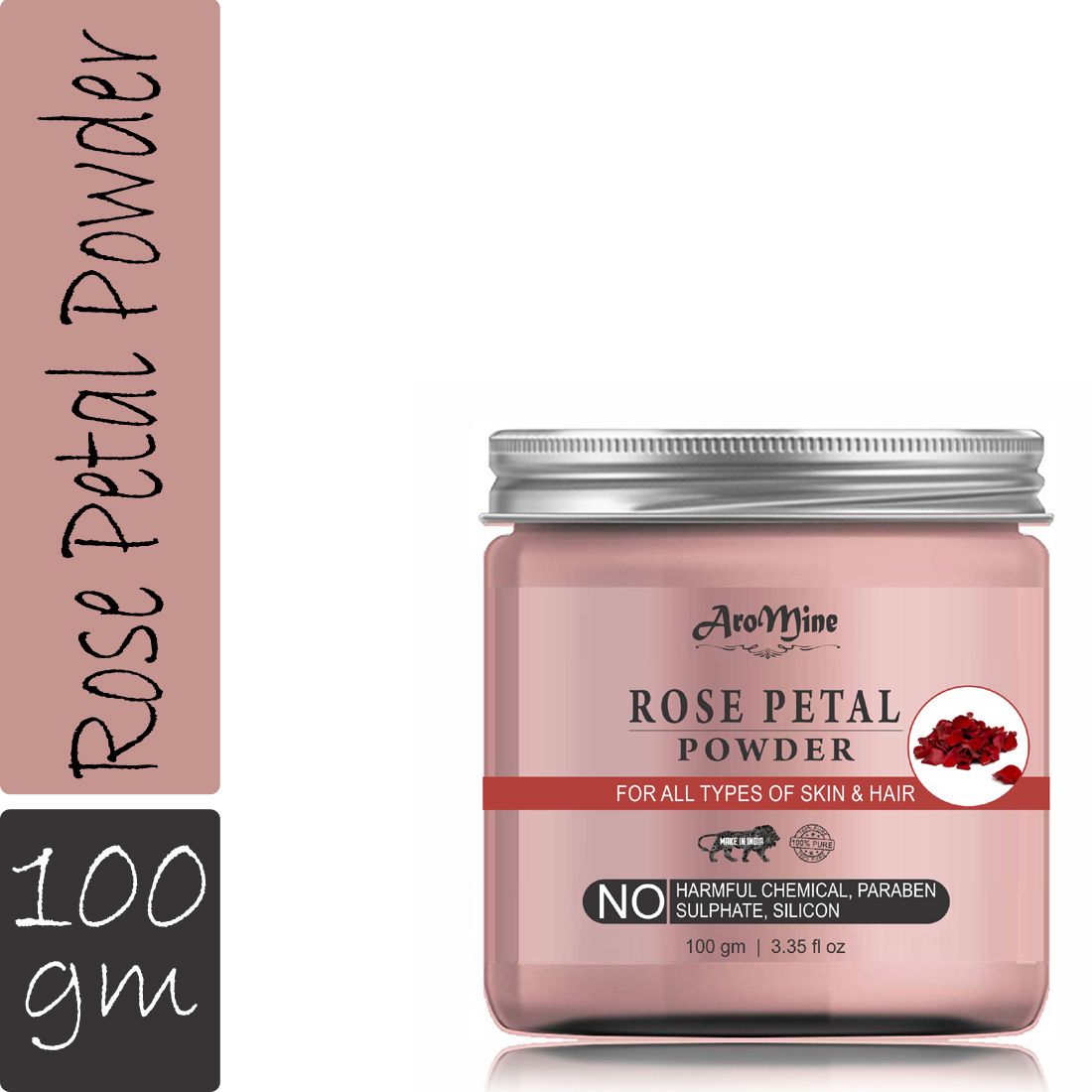     			Aromine 100% Pure & Natural Rose Petal Powder For Skin- Face Pack 100 ml