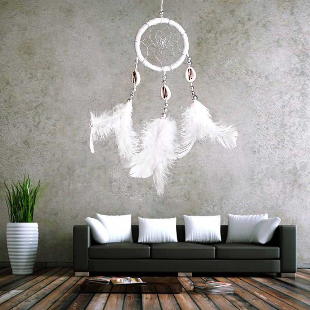 Monocyclic Teeth Dream Catcher Wall Hanging Home Car Decor Craft White