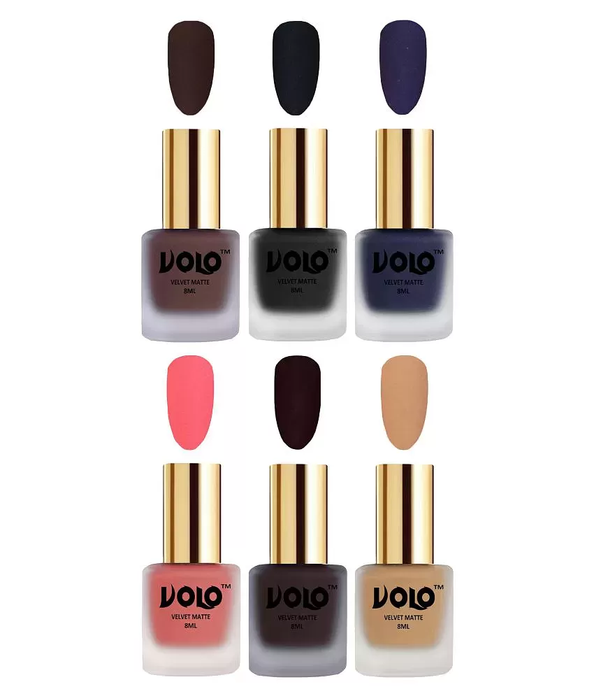 VOLO Extra Shine AND Dull Velvet Matte Nail Polish Brown,Orange,Brown,  Coral Matte Pack of 4 36 mL: Buy VOLO Extra Shine AND Dull Velvet Matte Nail  Polish Brown,Orange,Brown, Coral Matte Pack of