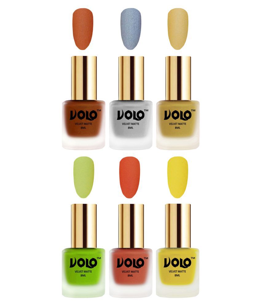     			VOLO Velvet Dull Matte Posh Shades Nail Polish Multi Pack of 6 48 mL