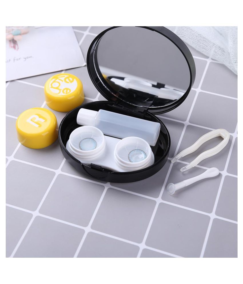 Portable Contact Lens Box Set Invisible Glasses Wearing Tool (Yellow ...