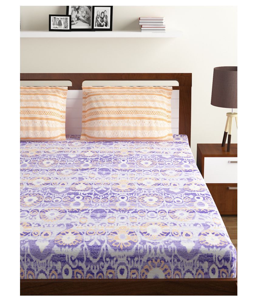 Bombay Dyeing Cotton Double Bedsheet with 2 Pillow Covers ( 240 cm x 220 cm ) Buy Bombay