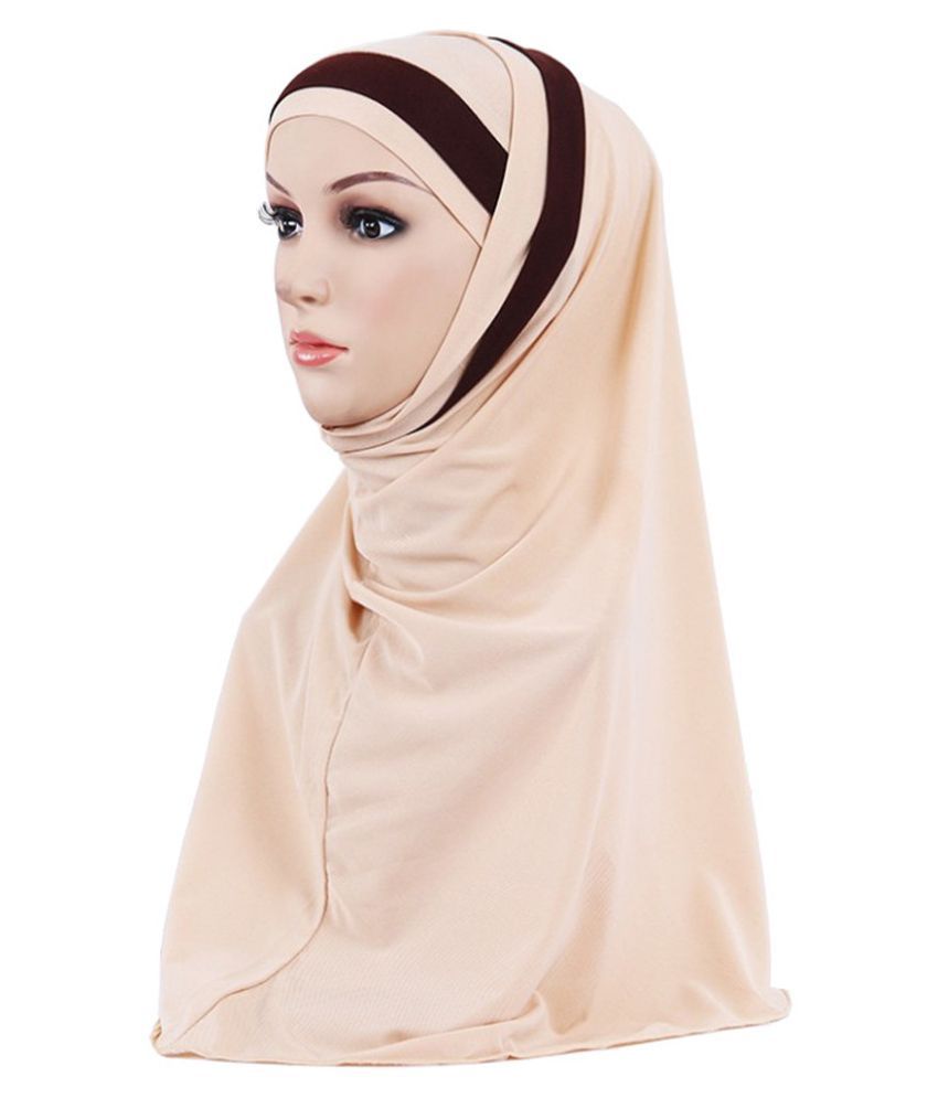Hijab Double Loop Slip On Scarf Pull Over Crepe Shawl Headscarf: Buy Online at Price in India