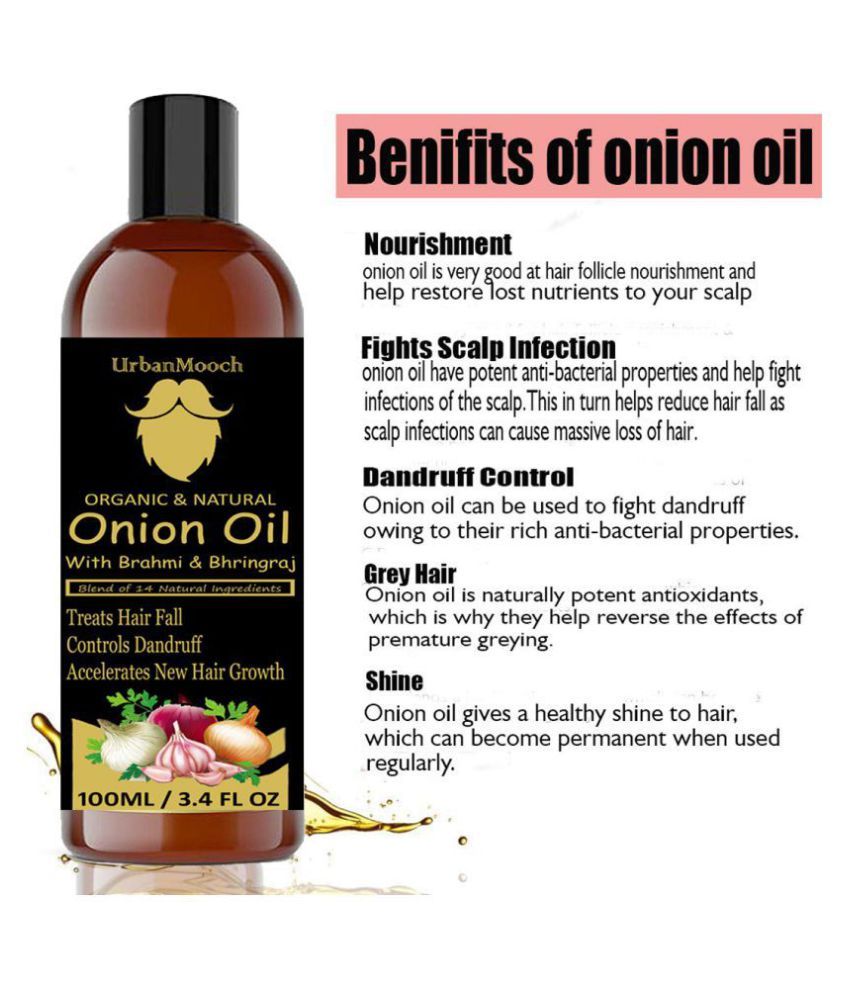 Urbanmooch 100 Pure Onion Oil Flaxseed Oil For Hair 200 Ml