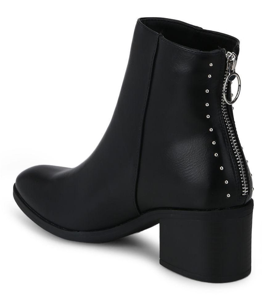 truffle collection chunky chelsea heeled ankle boots in black
