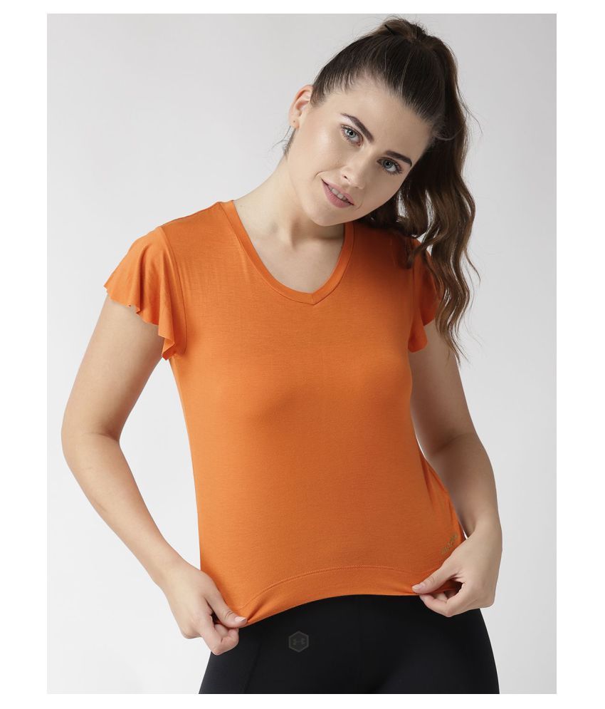     			Alcis Orange Polyester Lycra Tees