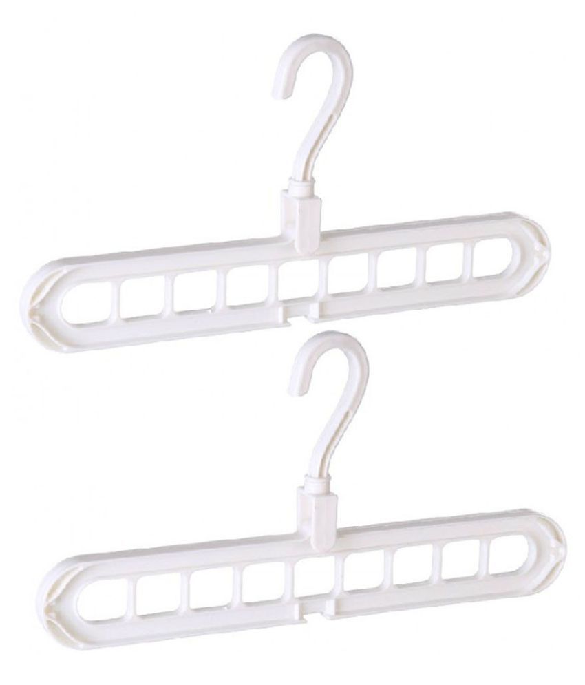     			2Pcs Clothes Hanger Clothes 9 Hole Towel Hook Closet Organizer Plastic Storage R