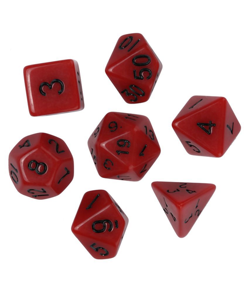 7pcs/Set TRPG Game Dungeons & Dragons Polyhedral D4-D20 Multi Sided Acrylic Dice