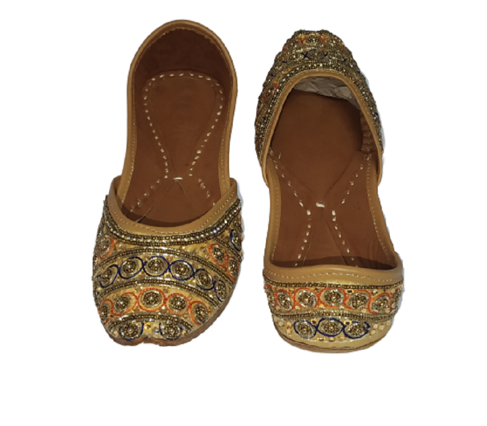 Punjabi Jutti Gold Ethnic Footwear 