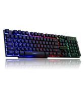 Tech-Com Rainbow Gaming Black USB Wired Desktop Keyboard || Backlight Keyboard (Press Scroll Lock Button)